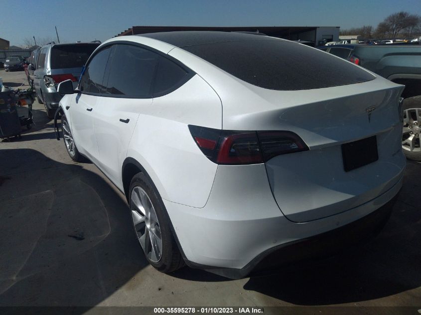 2022 TESLA MODEL Y LONG RANGE VIN: 7SAYGAEE3NF395375