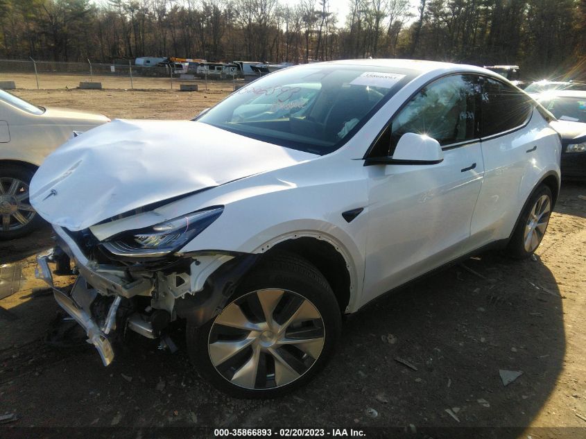 2022 TESLA MODEL Y LONG RANGE VIN: 7SAYGDEE2NA012072