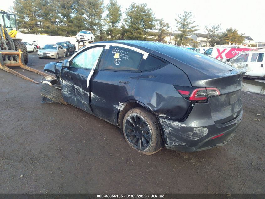 2022 TESLA MODEL Y LONG RANGE VIN: 7SAYGDEE3NF441465