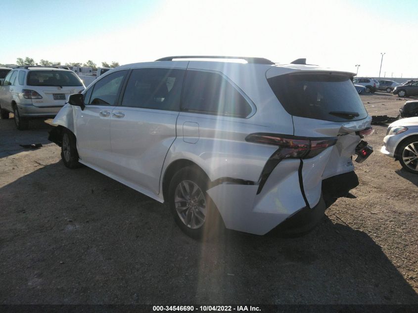 2022 TOYOTA SIENNA XLE VIN: 5TDYRKEC9NS106250