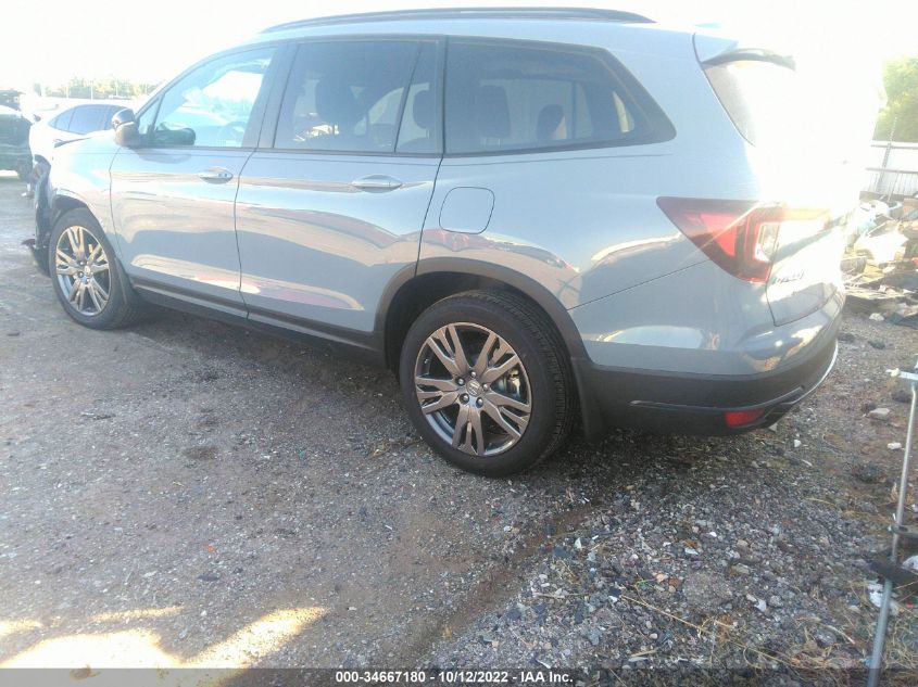 2022 HONDA PILOT SPORT VIN: 5FNYF5H32NB026461