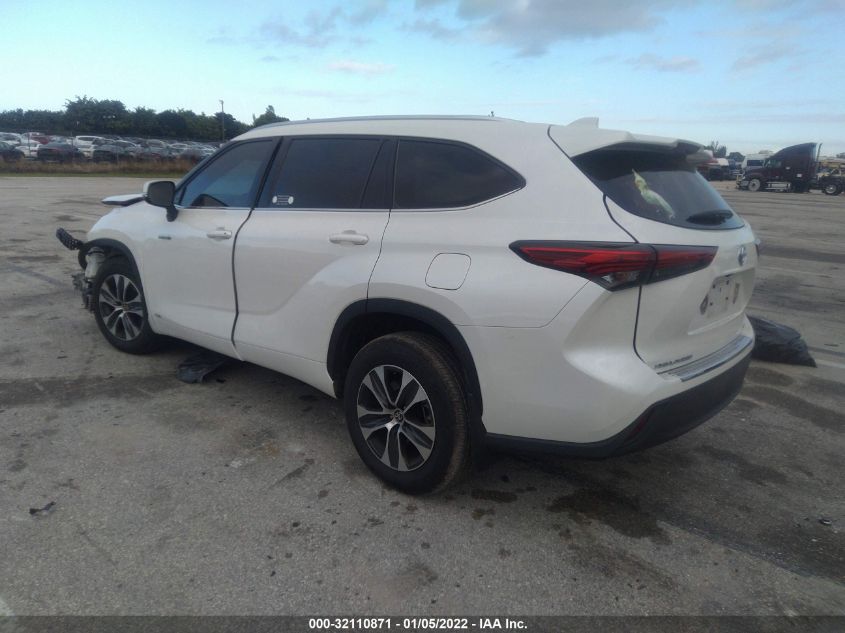 2020 TOYOTA HIGHLANDER HYBRID XLE VIN: 5TDGBRCH9LS505549