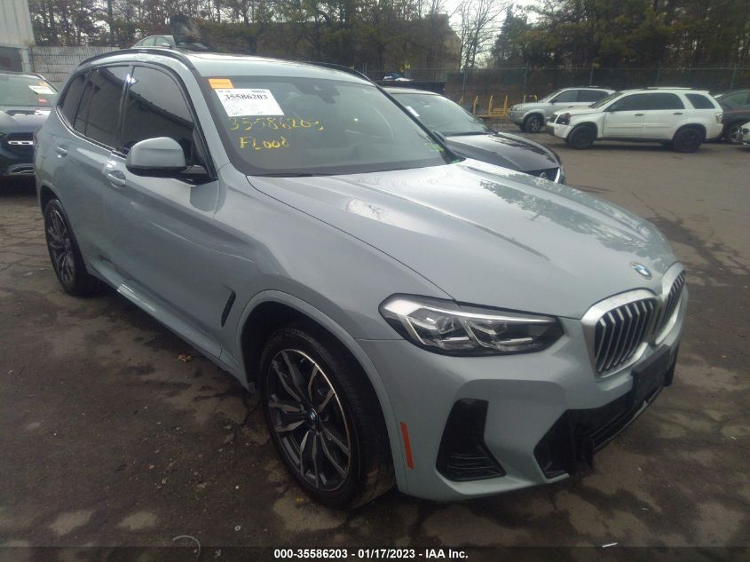 2022 BMW X3 XDRIVE30I VIN: 5UX53DP07N9K55322