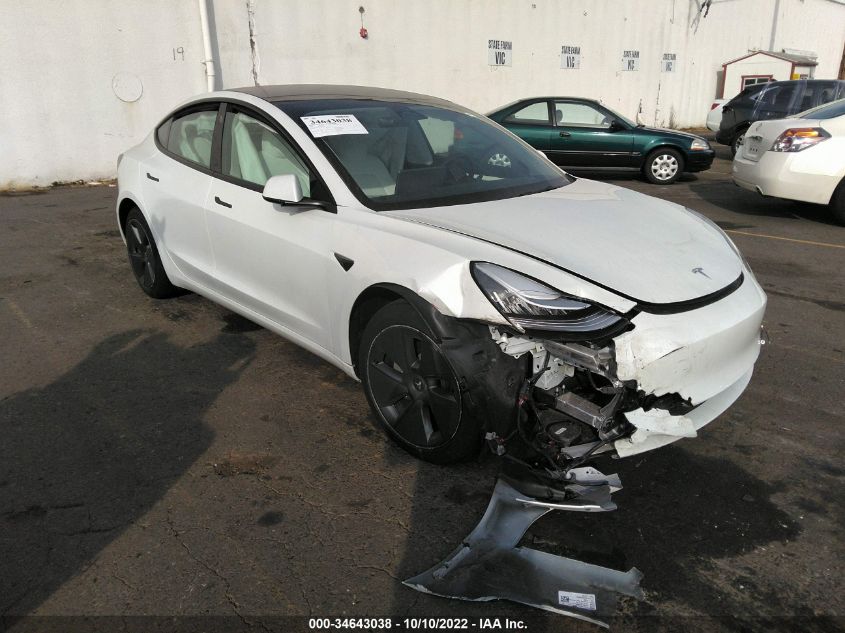 2022 TESLA MODEL 3 LONG RANGE VIN: 5YJ3E1EB2NF262206