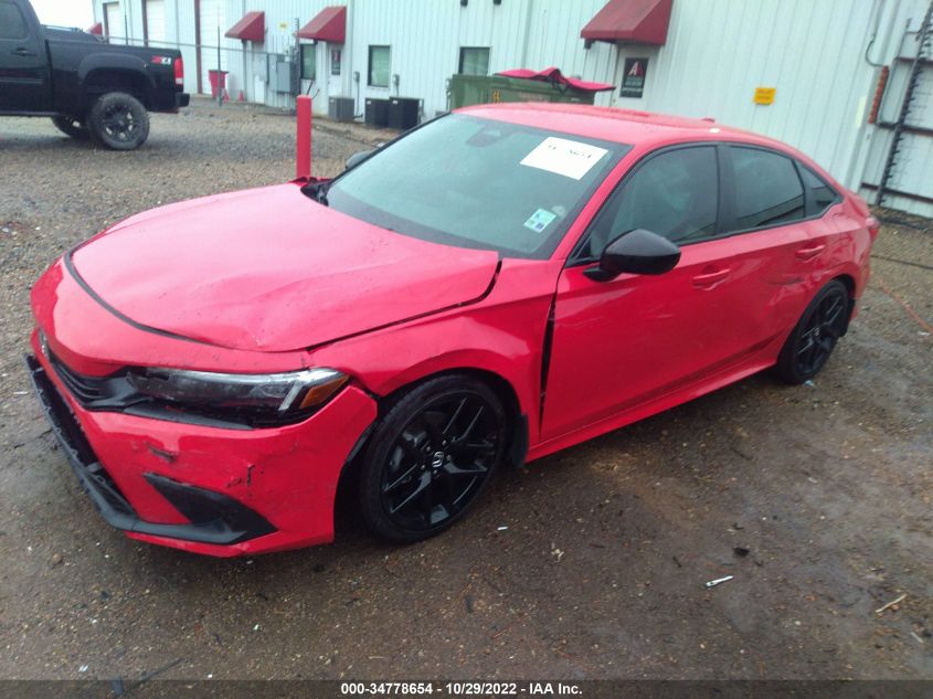 2022 HONDA CIVIC SEDAN SPORT VIN: 2HGFE2F51NH598601