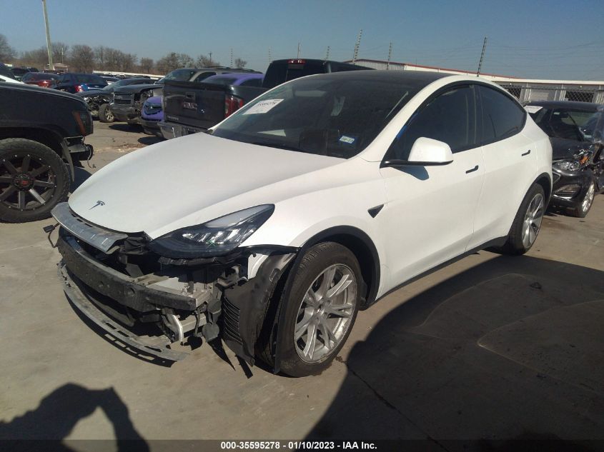 2022 TESLA MODEL Y LONG RANGE VIN: 7SAYGAEE3NF395375