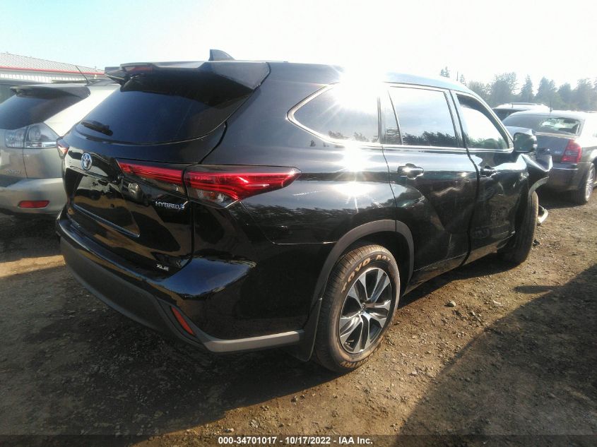 2022 TOYOTA HIGHLANDER HYBRID XLE VIN: 5TDGBRCH1NS555543