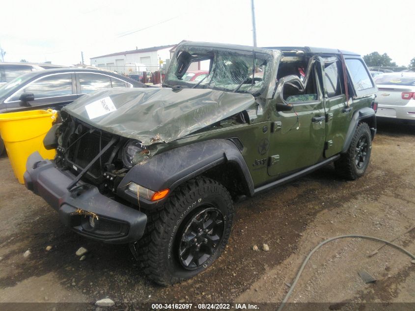 2021 JEEP WRANGLER UNLIMITED WILLYS VIN: 1C4HJXDN0MW793866