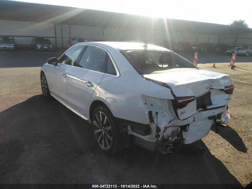 2021 AUDI A4 SEDAN PREMIUM VIN: WAUABAF41MN013022
