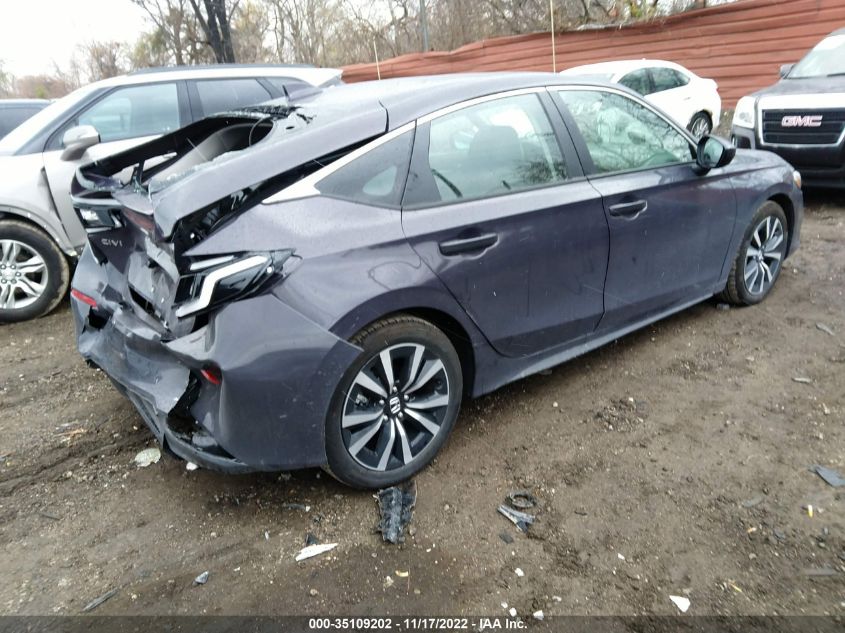 2022 HONDA CIVIC HATCHBACK EX-L VIN: 19XFL1H7XNE018562