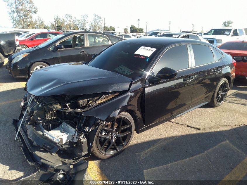 2022 HONDA CIVIC SEDAN SPORT VIN: 2HGFE2F54NH519485