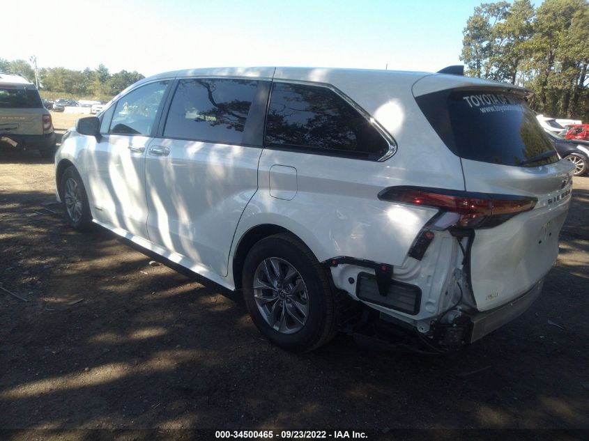 2021 TOYOTA SIENNA XLE VIN: 5TDYSKFC7MS032456