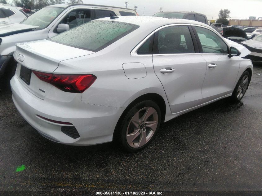 2022 AUDI A3 SEDAN PREMIUM VIN: WAUGUDGY6NA065651