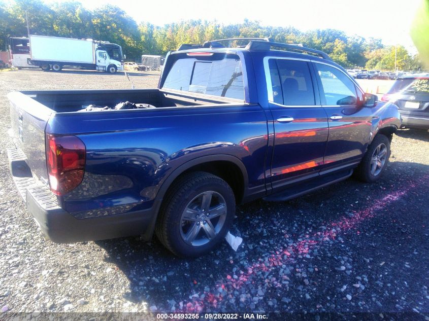 2022 HONDA RIDGELINE RTL-E VIN: 5FPYK3F77NB001424