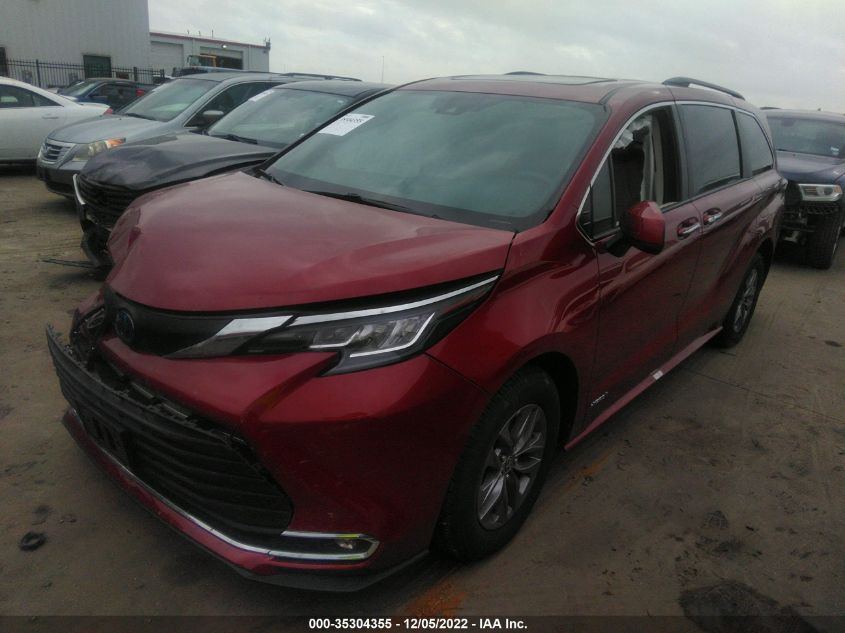 2021 TOYOTA SIENNA XLE VIN: 5TDYRKEC3MS052734