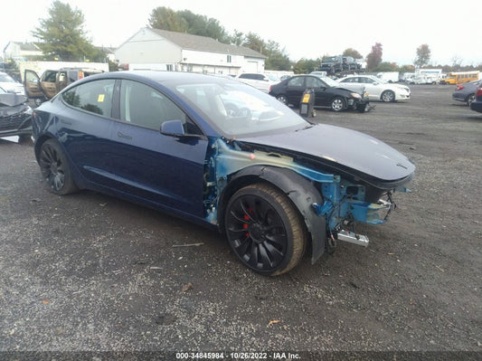 2022 TESLA MODEL 3 PERFORMANCE VIN: 5YJ3E1EC5NF260250