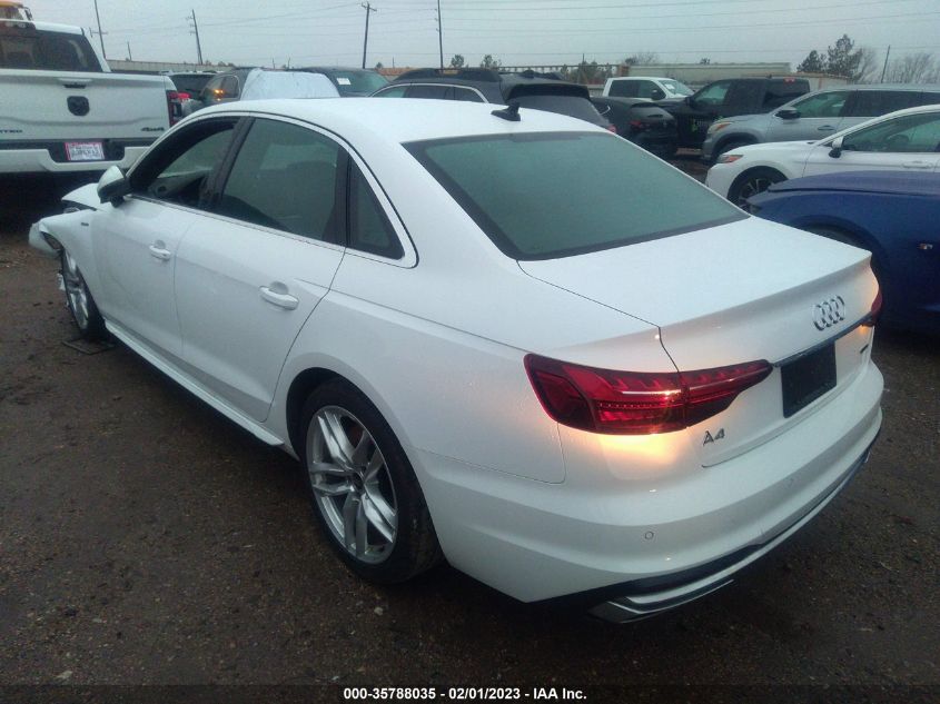 2022 AUDI A4 SEDAN S LINE PREMIUM PLUS VIN: WAUEAAF45NN014423
