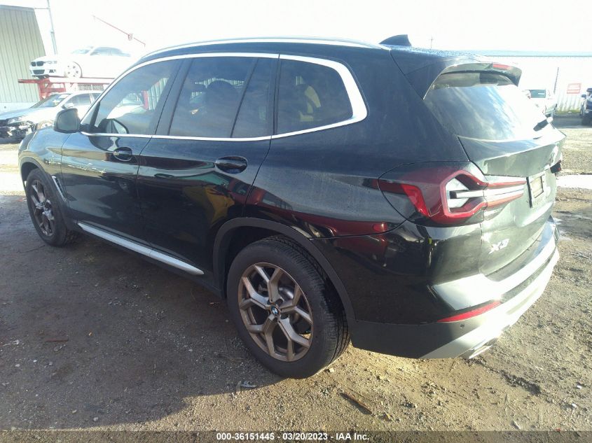 2022 BMW X3 SDRIVE30I VIN: 5UX43DP05N9M55675