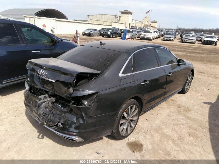 2022 AUDI A4 SEDAN PREMIUM VIN: WAUABAF49NA006232