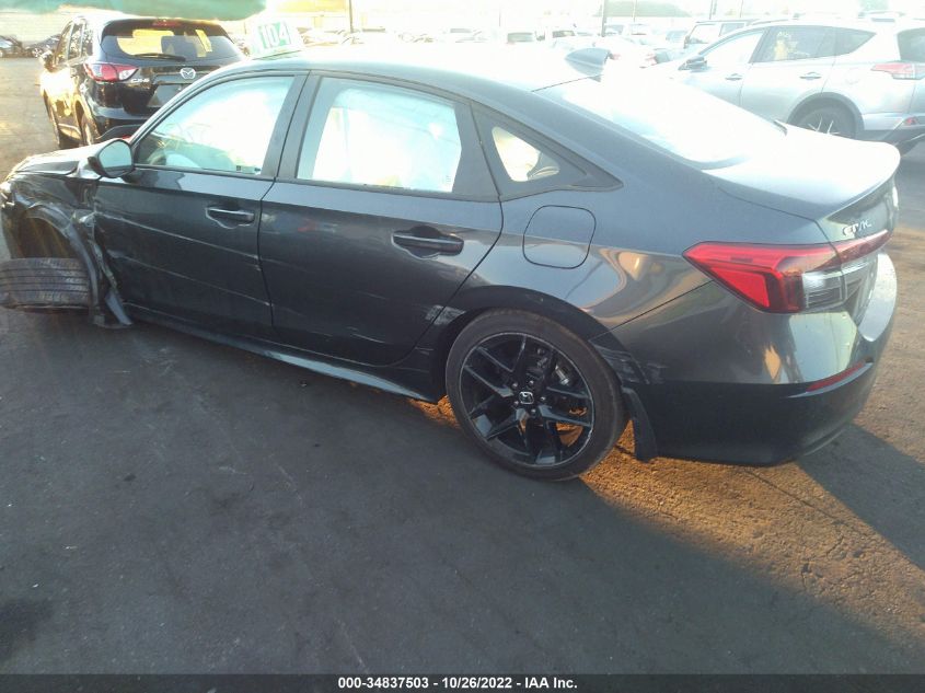 2022 HONDA CIVIC SEDAN SPORT VIN: 2HGFE2F50NH536736