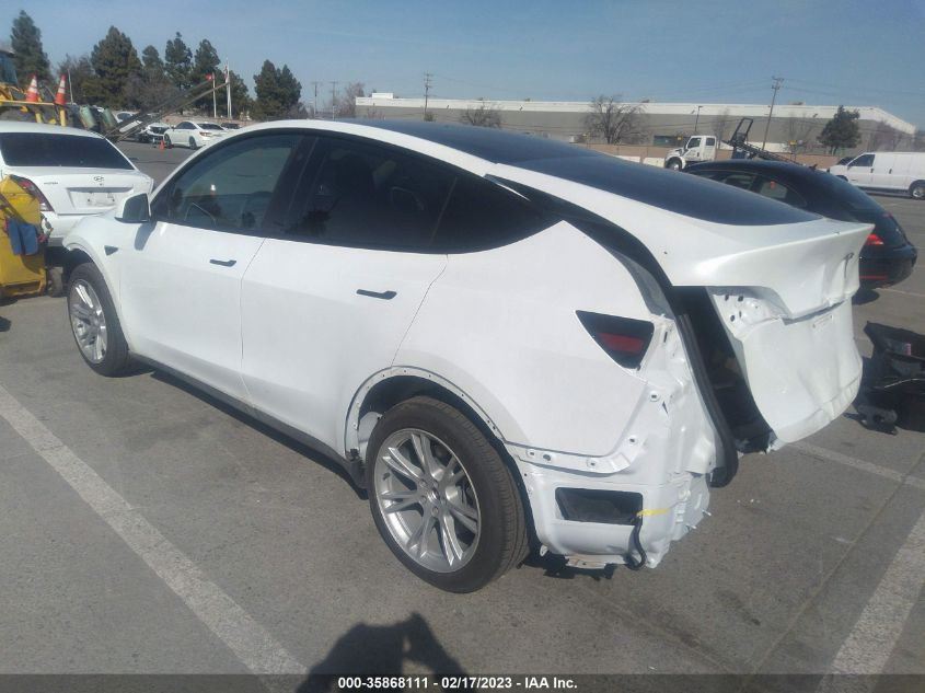 2022 TESLA MODEL Y LONG RANGE VIN: 7SAYGDEE0NF556816