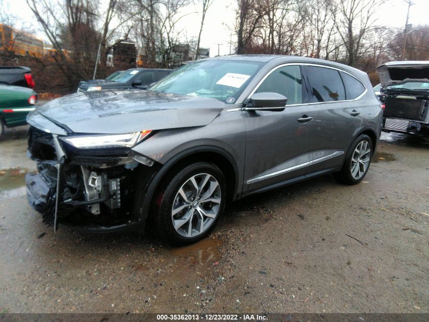 2022 ACURA MDX W/TECHNOLOGY PACKAGE VIN: 5J8YE1H4XNL020409