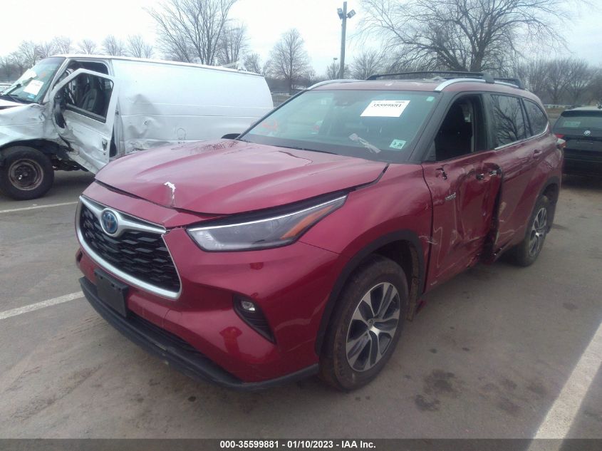 2021 TOYOTA HIGHLANDER HYBRID XLE VIN: 5TDGBRCH6MS038446