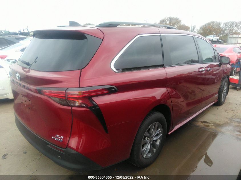 2021 TOYOTA SIENNA XLE VIN: 5TDYRKEC3MS052734