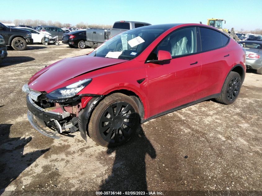2022 TESLA MODEL Y LONG RANGE VIN: 7SAYGDEE2NF442106