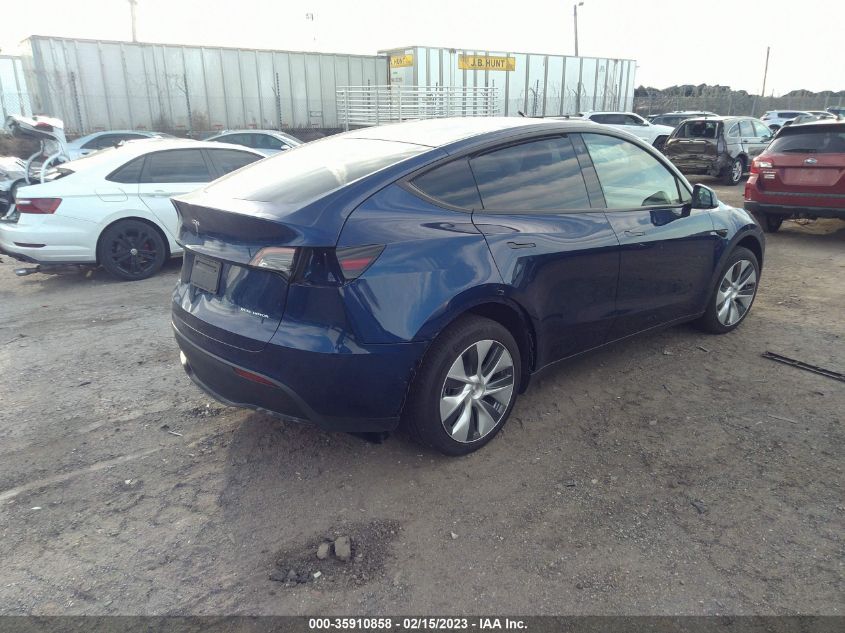 2022 TESLA MODEL Y LONG RANGE VIN: 7SAYGDEEXNA019108