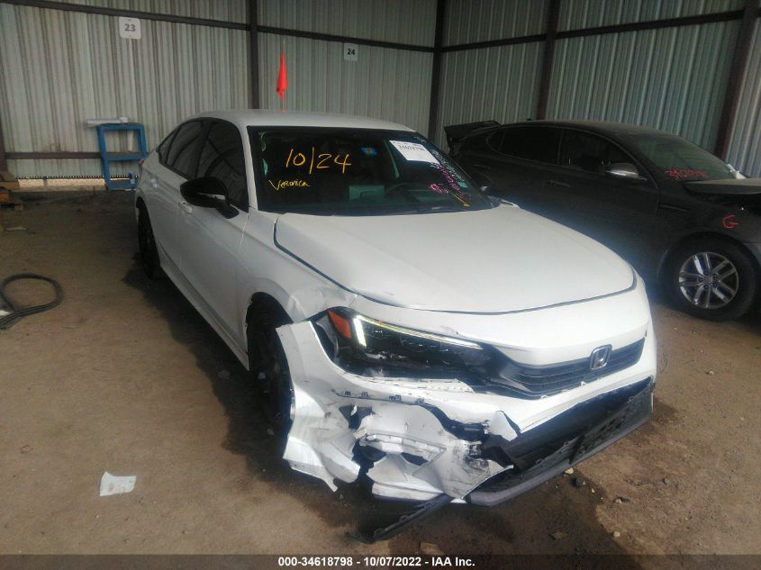 2022 HONDA CIVIC SEDAN SPORT VIN: 2HGFE2F57NH552416