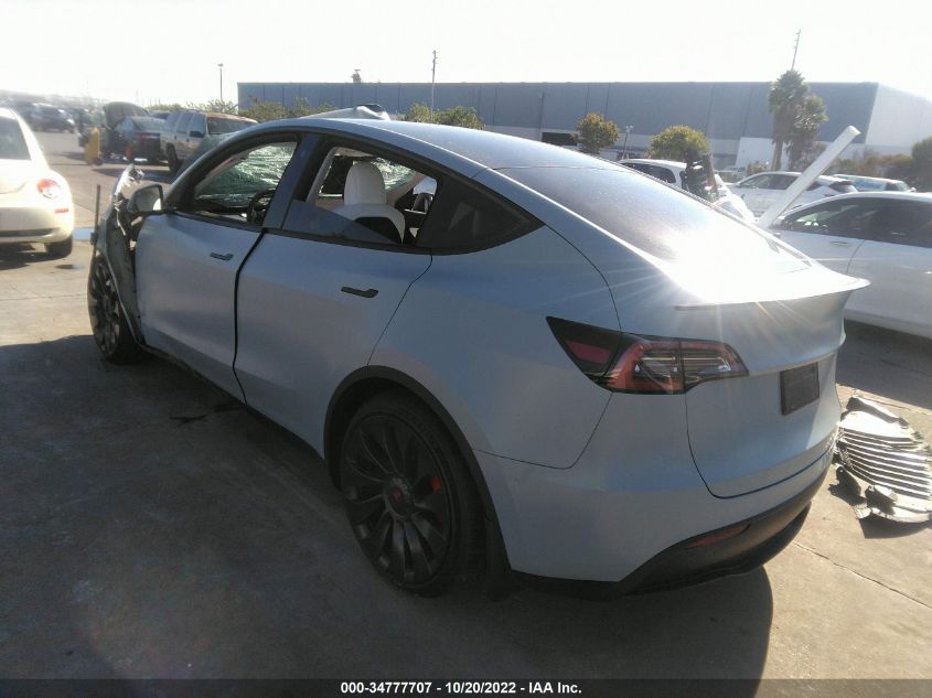 2022 TESLA MODEL Y PERFORMANCE VIN: 7SAYGDEF6NF438651