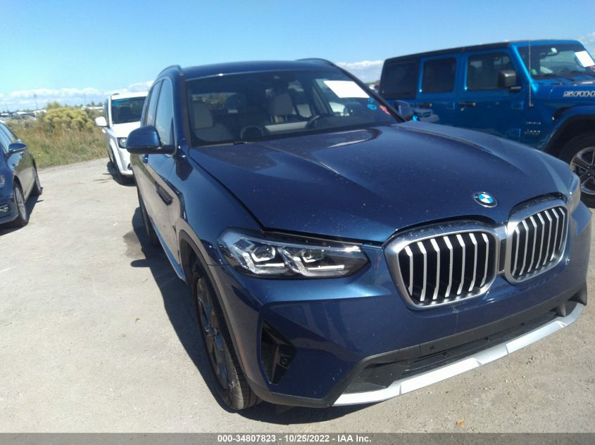 2022 BMW X3 XDRIVE30I VIN: 5UX53DP00N9N39312