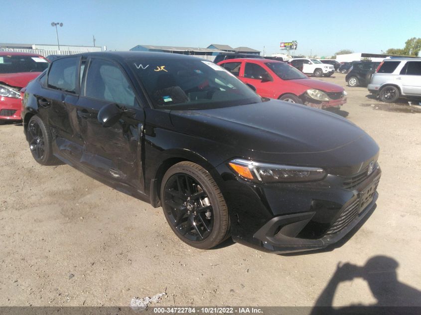 2022 HONDA CIVIC SEDAN SPORT VIN: 2HGFE2F52NH581631