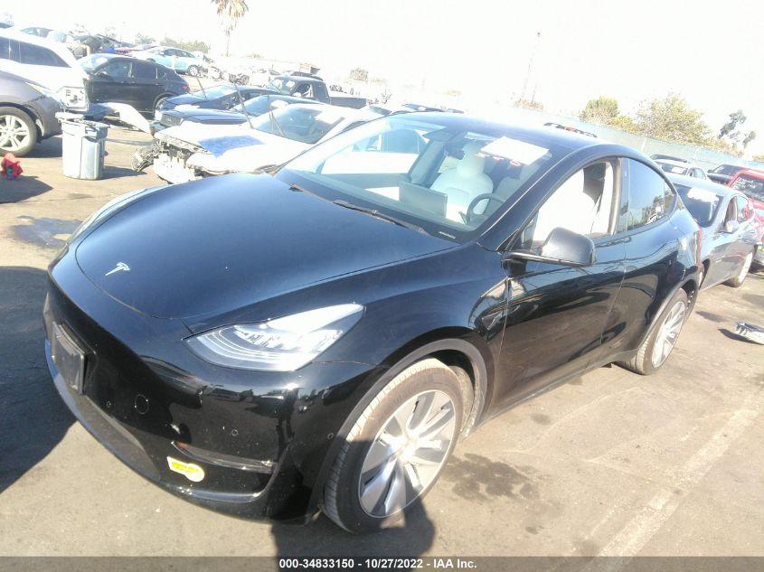 2022 TESLA MODEL Y LONG RANGE VIN: 7SAYGDEE4NF355050