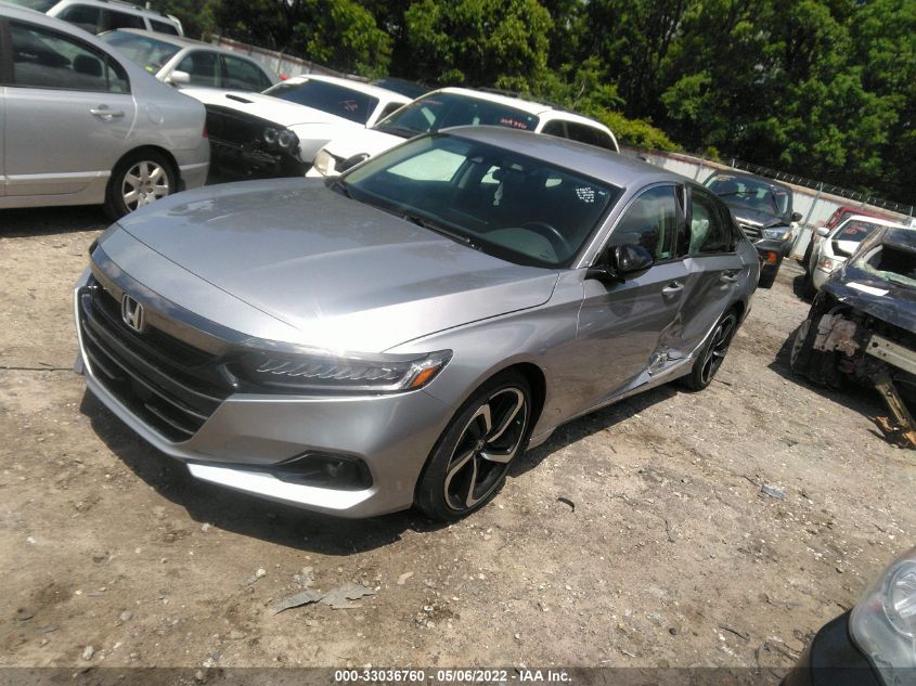 2021 HONDA ACCORD SEDAN SPORT SE VIN: 1HGCV1F40MA078522