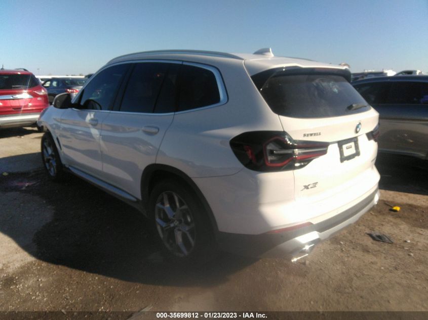 2022 BMW X3 SDRIVE30I VIN: 5UX43DP00N9N13546