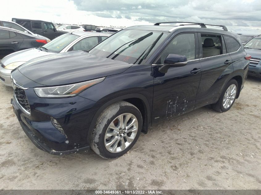2022 TOYOTA HIGHLANDER HYBRID LIMITED VIN: 5TDXBRCH8NS556303