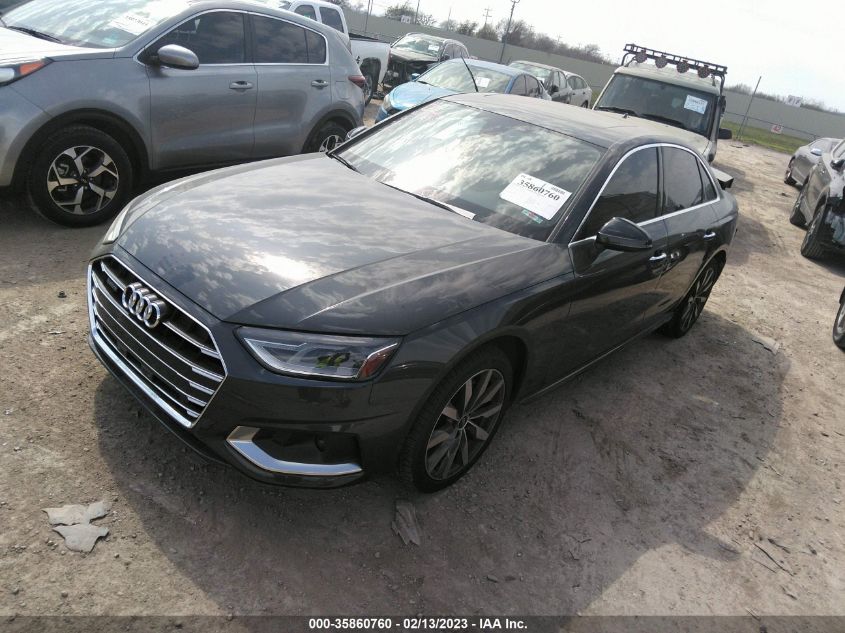 2022 AUDI A4 SEDAN PREMIUM VIN: WAUABAF49NA006232