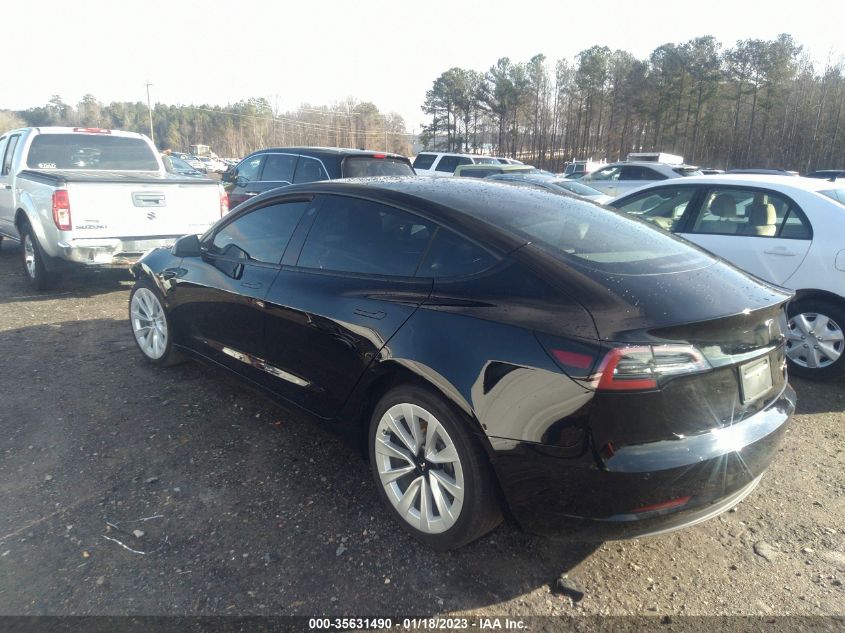 2022 TESLA MODEL 3 LONG RANGE VIN: 5YJ3E1EB8NF113220