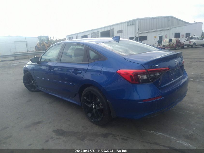 2022 HONDA CIVIC SEDAN SPORT VIN: 2HGFE2F55NH559185
