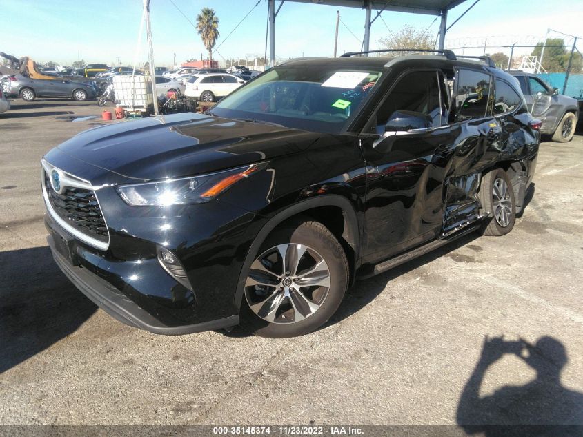 2022 TOYOTA HIGHLANDER HYBRID XLE VIN: 5TDHARAH0NS510975