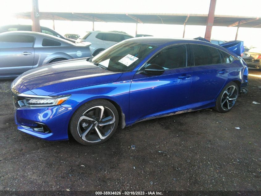 2022 HONDA ACCORD SEDAN SPORT VIN: 1HGCV1F39NA010986