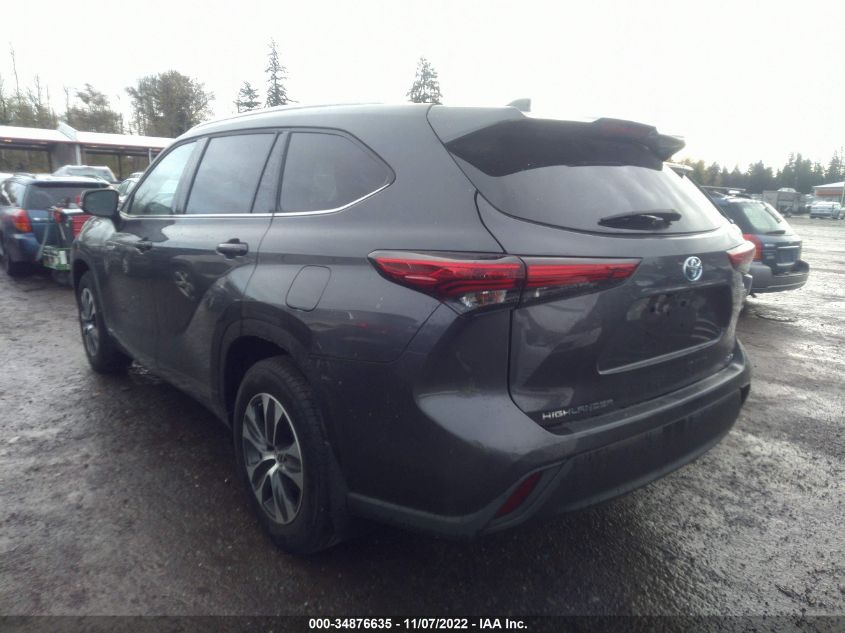 2021 TOYOTA HIGHLANDER HYBRID XLE VIN: 5TDGBRCH0MS525464