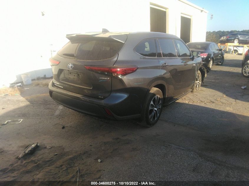 2021 TOYOTA HIGHLANDER HYBRID XLE VIN: 5TDGBRCH3MS518640