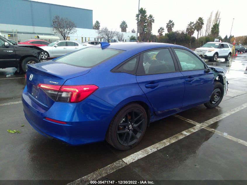 2022 HONDA CIVIC SEDAN SPORT VIN: 2HGFE2F52NH588210