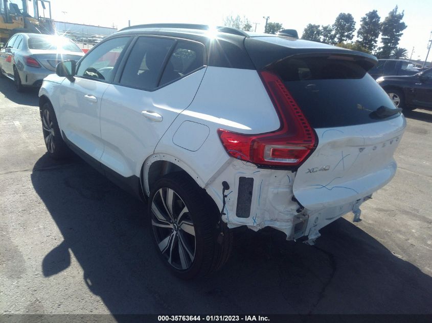 2022 VOLVO XC40 RECHARGE PURE TWIN PLUS VIN: YV4ED3UR8N2700085