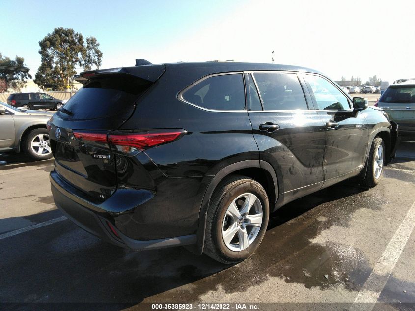 2021 TOYOTA HIGHLANDER HYBRID LE VIN: 5TDBBRCH4MS535554