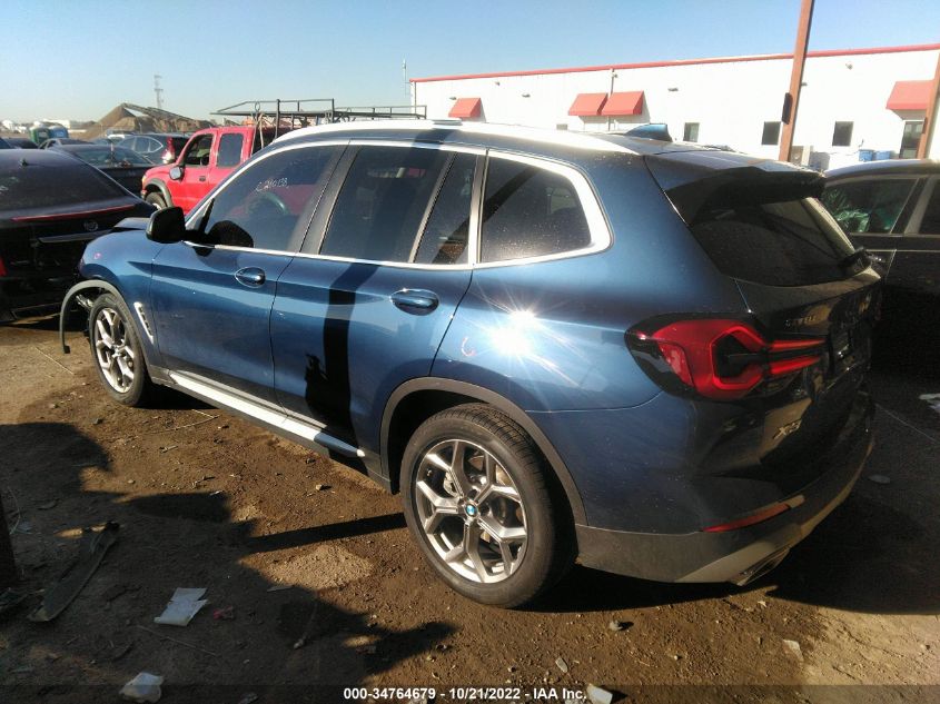 2022 BMW X3 SDRIVE30I VIN: 5UX43DP02N9N29392