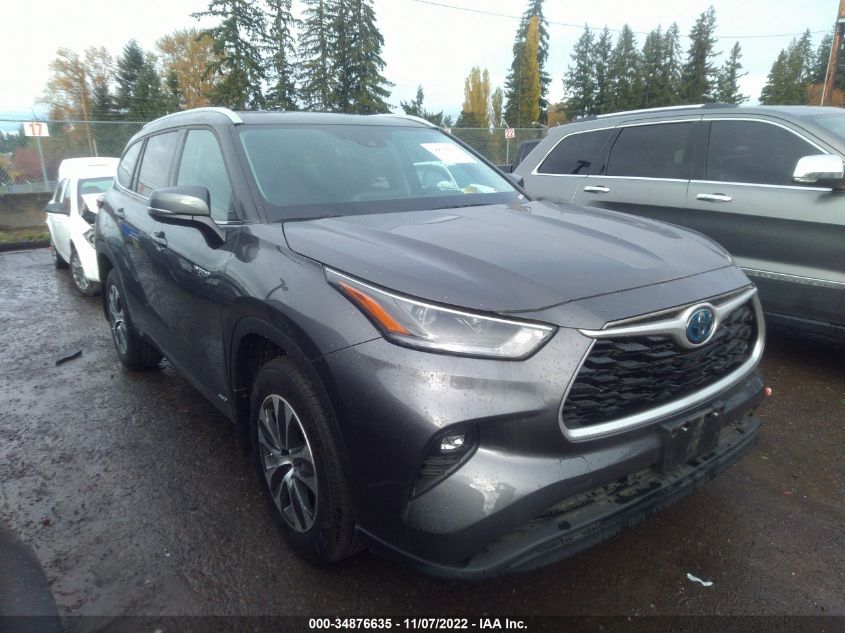 2021 TOYOTA HIGHLANDER HYBRID XLE VIN: 5TDGBRCH0MS525464